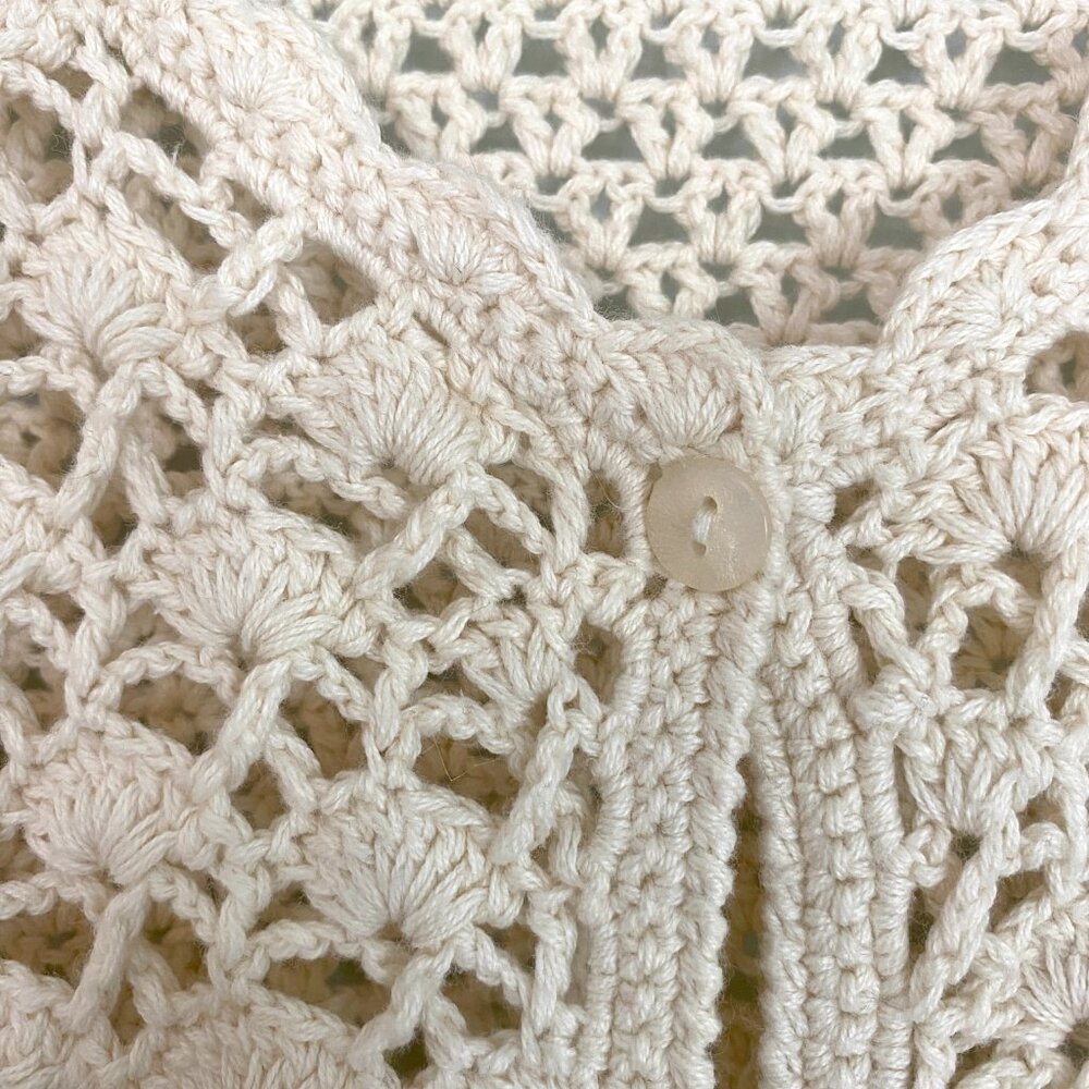 Northern Reflections Cream Crochet Openwork Cardigan - Picture 5 of 13